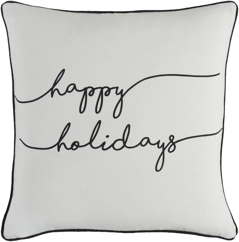 Happy Holidays Pillow Cover
