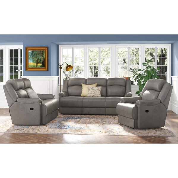 Volkman 3 Piece Leather Reclining Living Room Set By Red Barrel Studio
