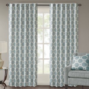 Parmelee Geometric Semi-Sheer Grommet Single Curtain Panel