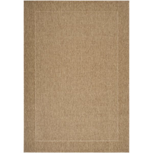 Brockton Camel/Dark Brown Indoor/Outdoor Area Rug