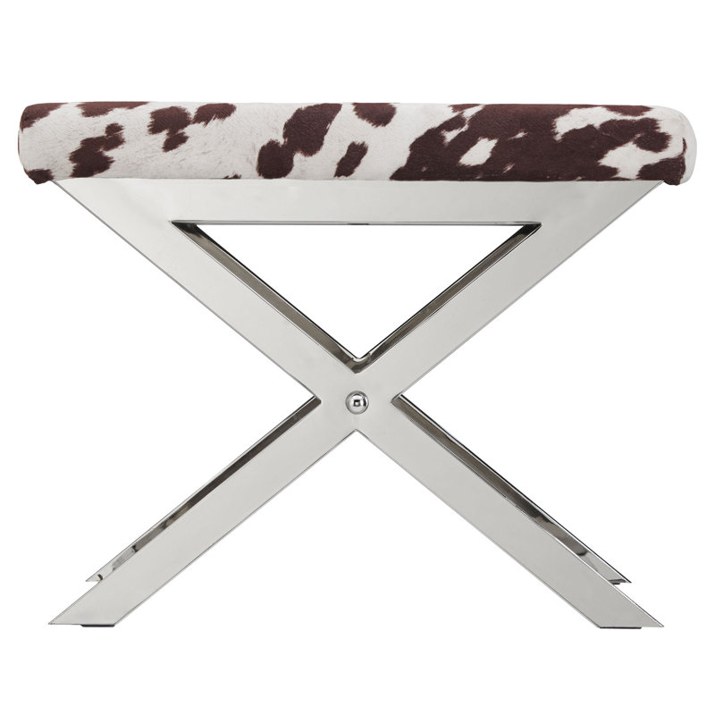 T Austin Design Wildcat Hills Cow Hide Print Vanity Stool Wildcat Hills Cow Hide Print Vanity Stool