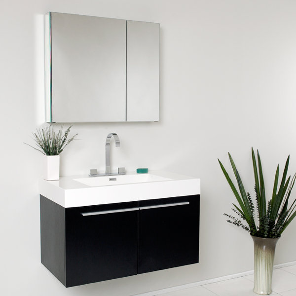 Senza Vista 36 Single Bathroom Vanity Set with Mirror by Fresca