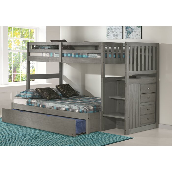 Harriet Bee Sandberg Bunk Bed With Trundle And Drawers Reviews