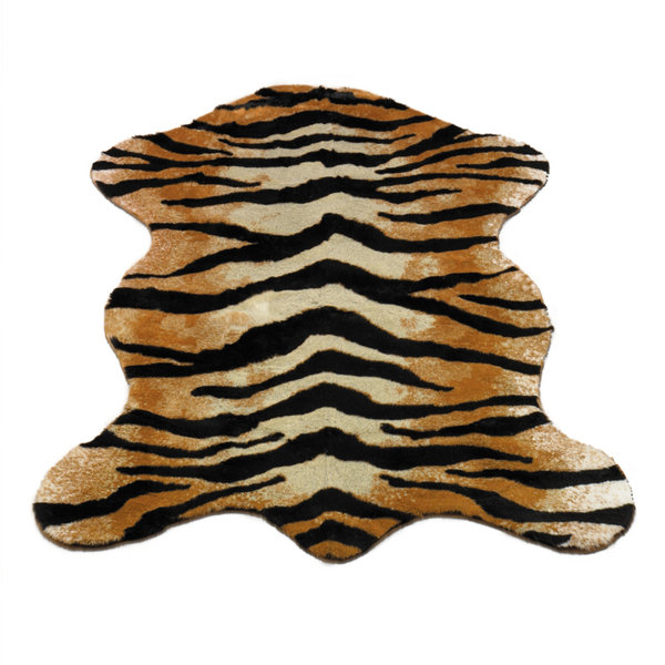 Animal Gold/BlackTiger Area Rug by Walk On Me