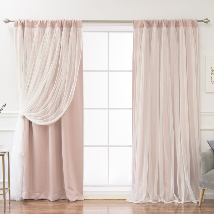 Garden Curtains 2 Panels Solid Blackout Thermal Insulated Rod