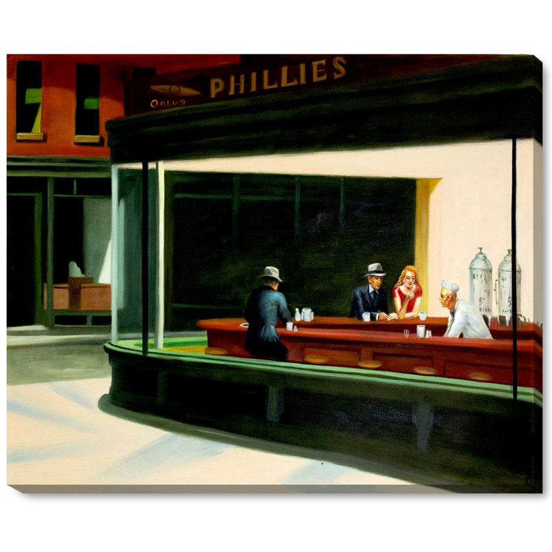 Nighthawks 1942 by Edward Hopper Painting Reprint On Framed Canvas Wall Art Home