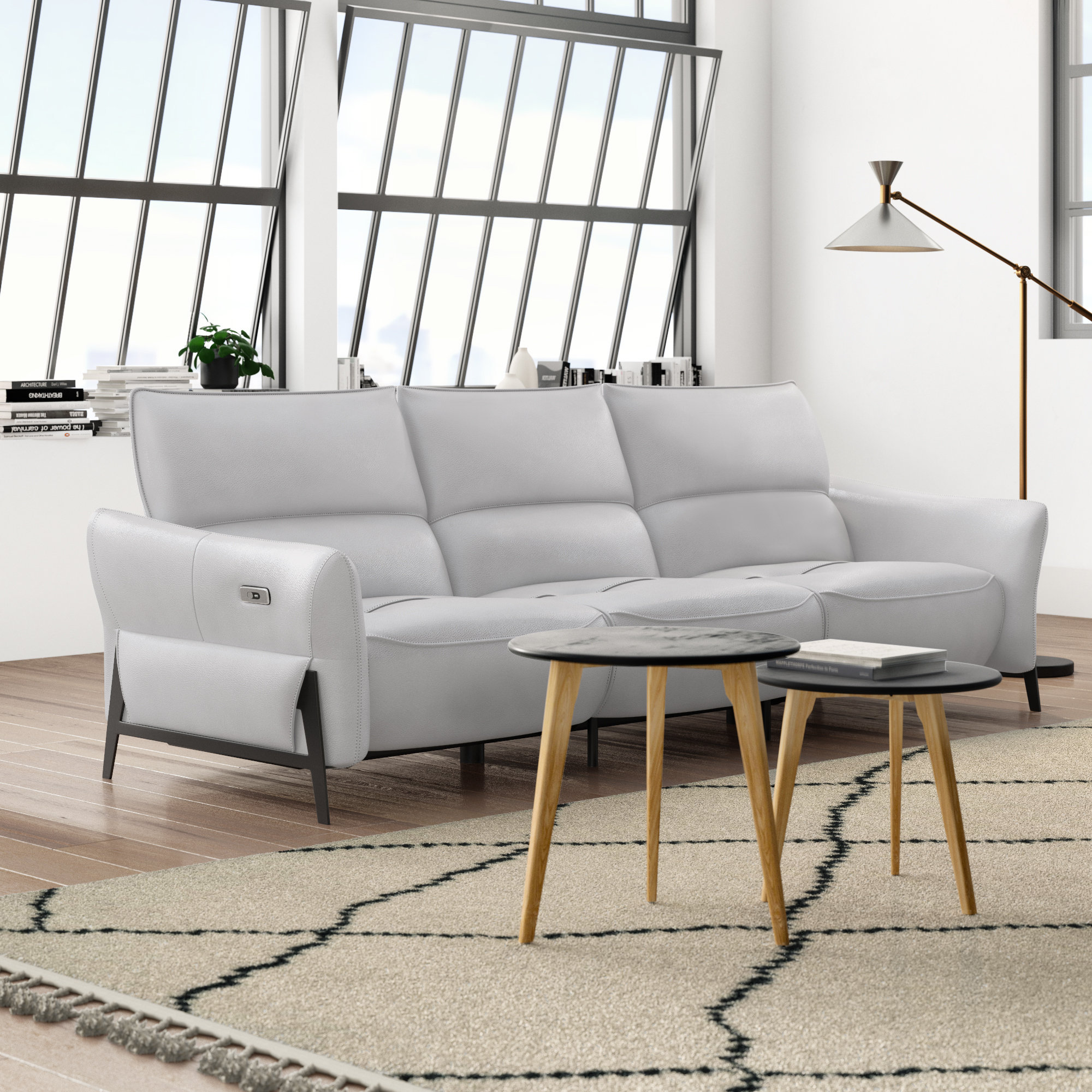 Kash Leather Reclining Sofa Allmodern Kash Leather Reclining Sofa Allmodern