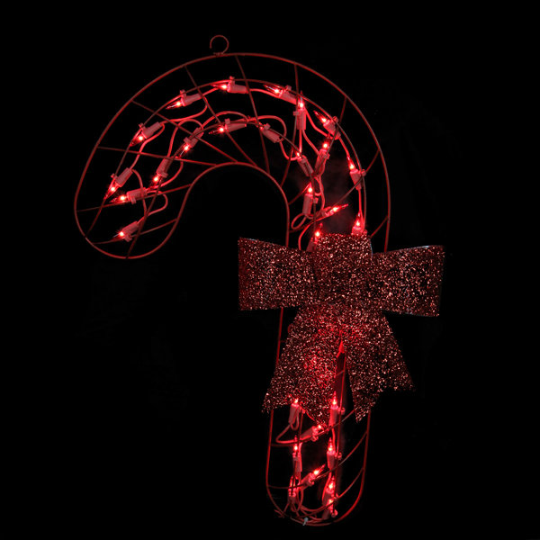 Lighted Candy Cane with Bow Christmas Window/Wall Silhouette Decoration by Northlight Seasonal