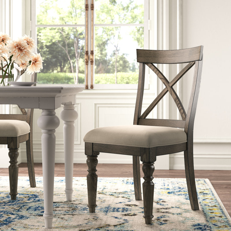 Kelly Clarkson Home Studio Cross Back Side Chair In Weathered Driftwood Reviews Wayfair