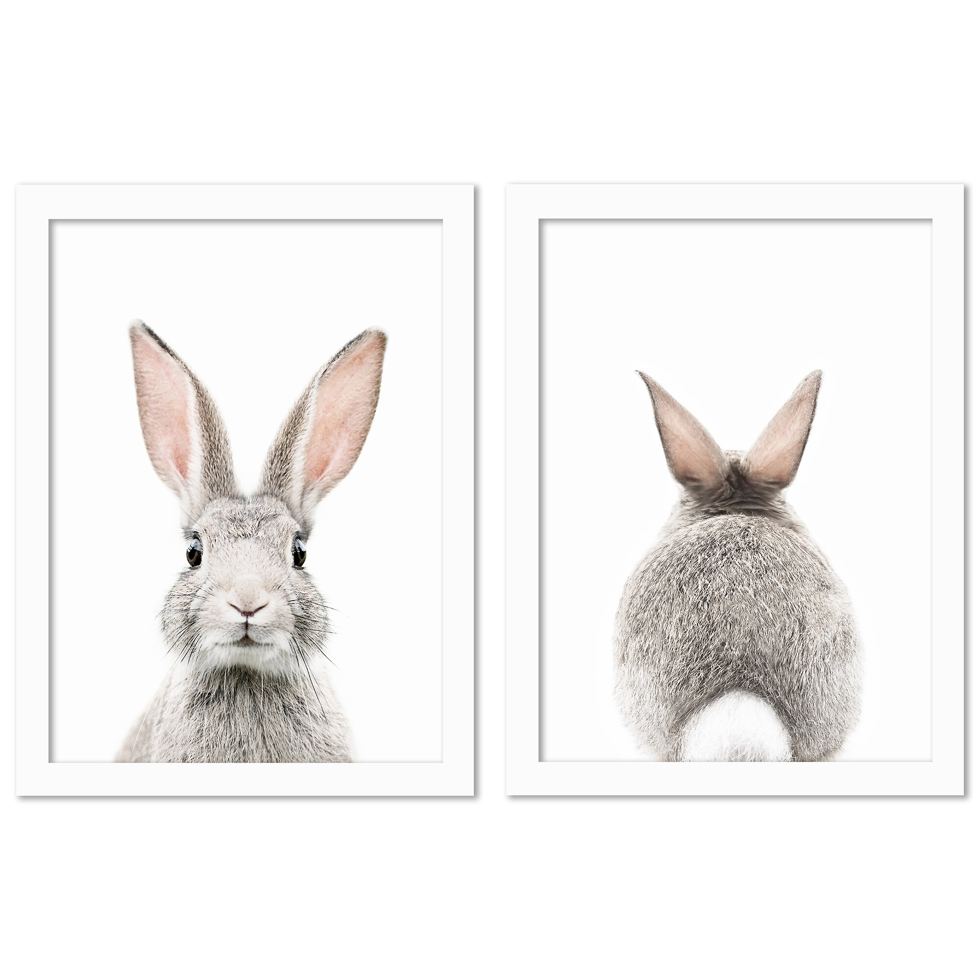 East Urban Home Bunny Face 2 Piece Graphic Art Print Set Reviews Wayfair