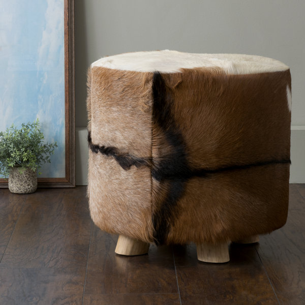 Excelsior Cowhide Ottoman By Millwood Pines Reviews