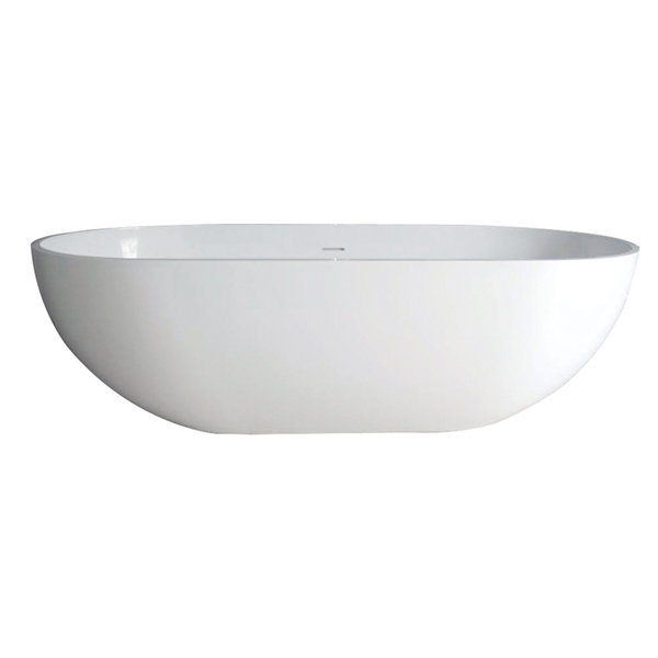 Aqua Eden Bryanna Solid Surface 70.06 x 34.63 Freestanding Soaking Bathtub by Kingston Brass