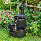 Sunnydaze Beveled Flower 2 Tier Birdbath Water Fountain In 2020 Water Fountains Outdoor Bird Bath Fountain Water Fountain