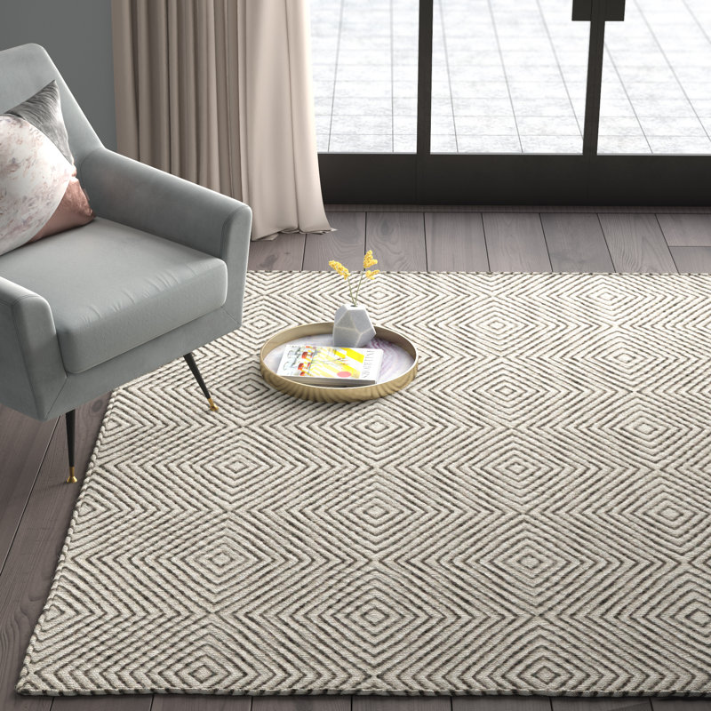 Marcelo Geometric Handmade Tufted Ivory Area Rug Reviews Joss Main