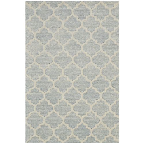 Hand-Tufted Light Blue Area Rug Bakero Rug Size: Rectangle 122 x 183cm