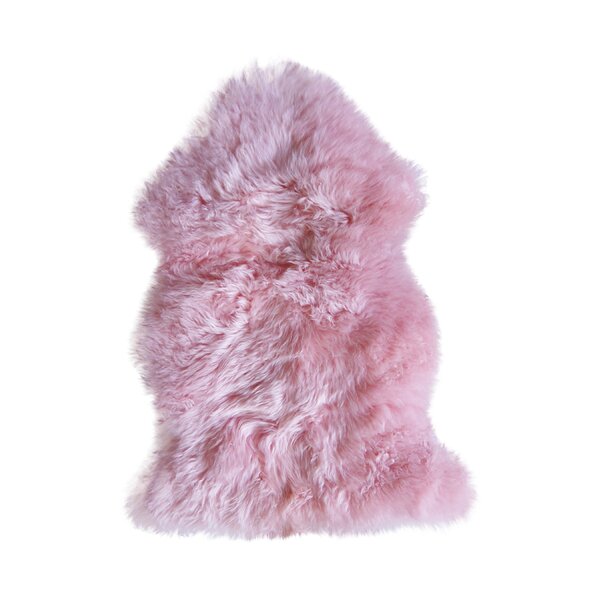 Hand-Tufted Pink Sheepskin Area Rug by Natural Rugs