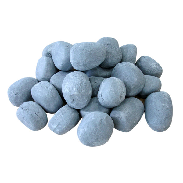 24 Piece Ceramic Fireplace Pebble Set by Ignis Products