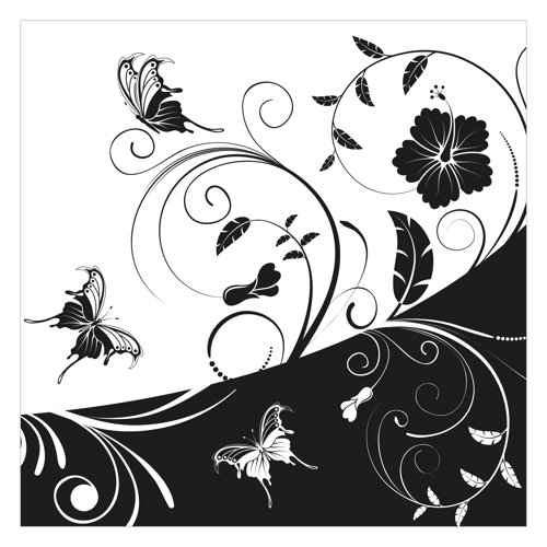 Floral Contrast 1.92m x 1.92m Matt Wallpaper Mural East Urban Home