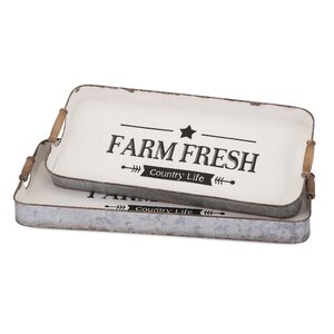 2 Piece Farm Fresh Decorative Trays Set