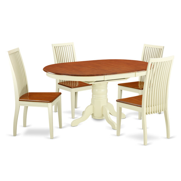 #2 Aimee 5 Piece Solid Wood Dining Set By August Grove Herry Up