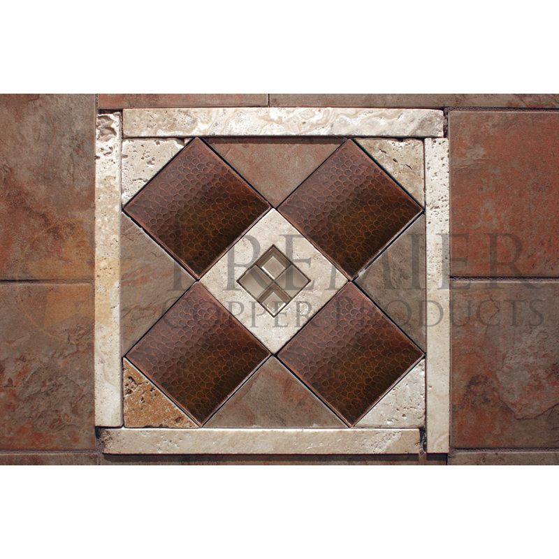 Premier Copper Products 6 X Hammered Tile In Oil Rubbed Hammered Copper Tile In Oil Rubbed