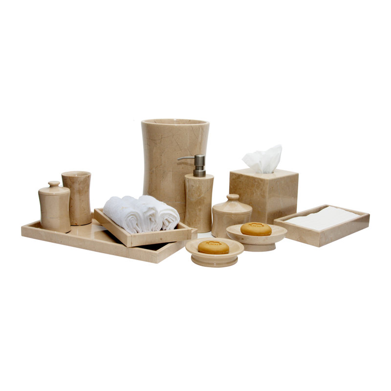 Fleur De Lis Living Edinburgh Marble 11 Piece Bathroom Accessories