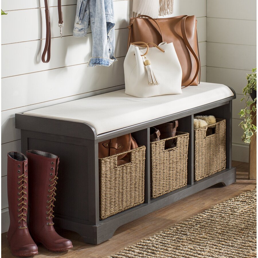 Santa Cruz Upholstered Cubby Storage Bench