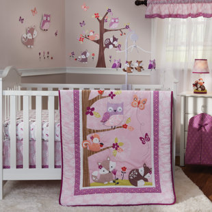 lavender and grey crib bedding