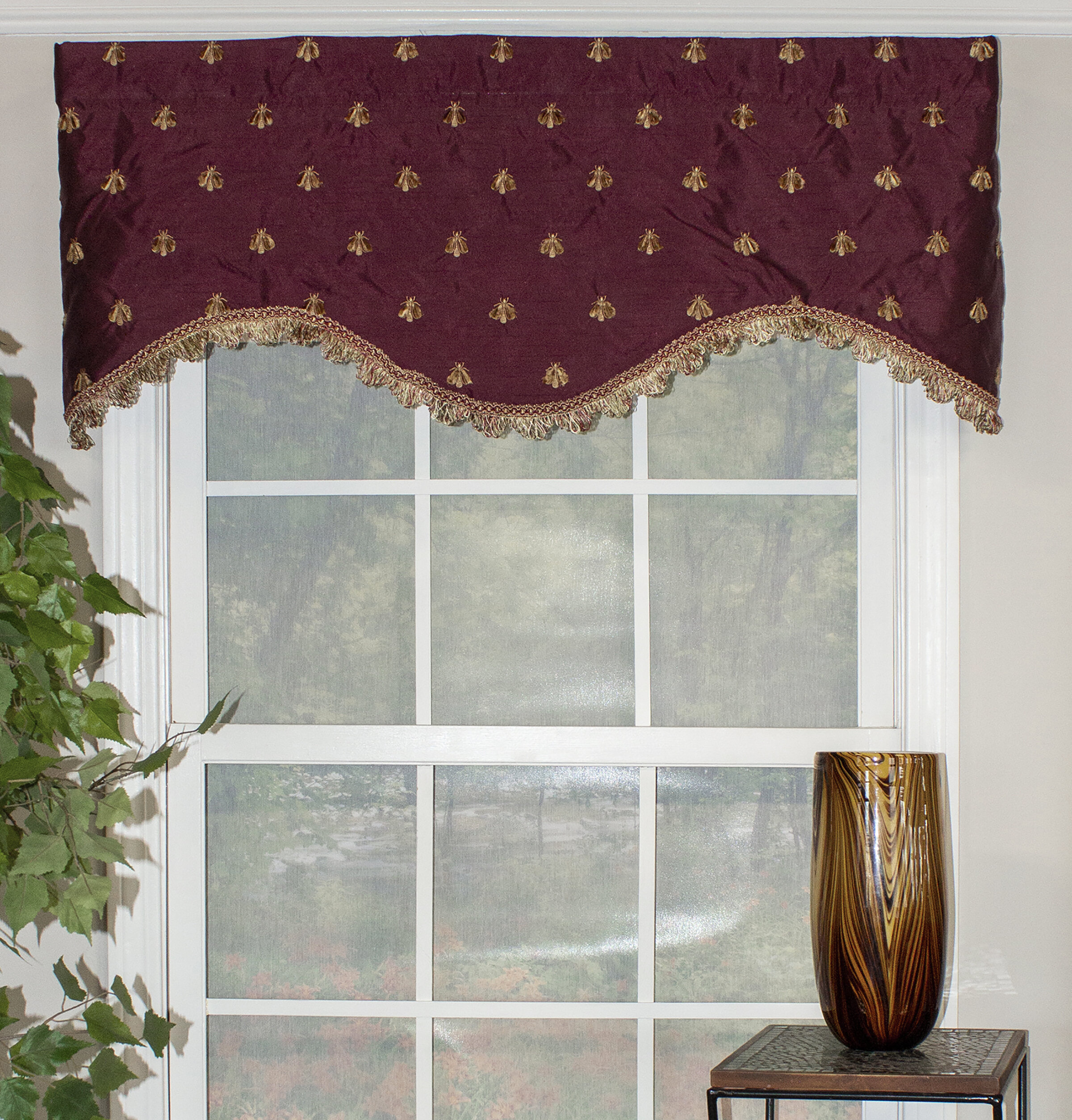 Red Barrel Studio Vara Golden Bee Cornice 50 Window Valance Wayfair