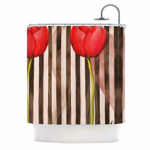 Classic rose by S Seema Z Stripes Shower Curtain