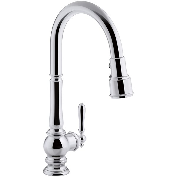 Artifacts Single-Hole Kitchen Sink Faucet with Pull-Down Spout and BerrySoft™,  MasterClean™,ProMotion™, DockNetik® by Kohler