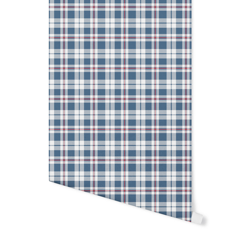 Hitchens Plaid 48 L X 24 W Smooth Peel And Stick Wallpaper