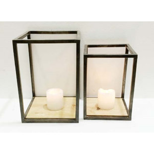 Best Pipe Case 2 Piece Metal and Glass Lantern Set By Gracie Oaks Outdoor Lighting Pipe Case 2 Piece Metal and Glass Lantern Set By Gracie Oaks Outdoor Lighting
