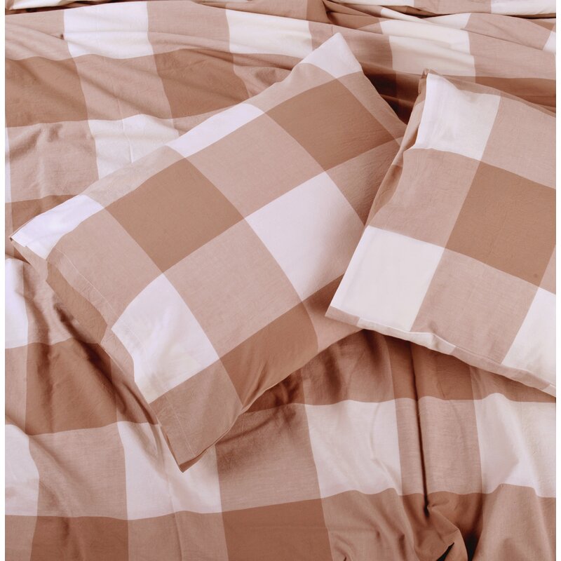 Three Posts Teen Douglasville Gingham Washed Duvet Cover Set