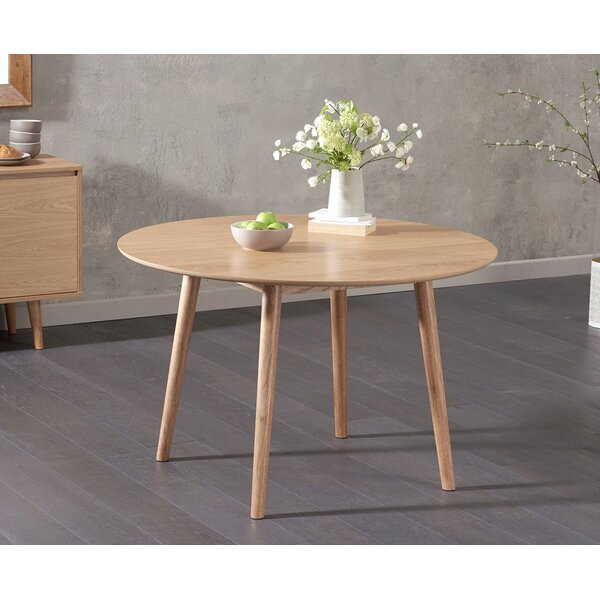 Corrigan Studio Erdem Round Oak Dining Table Wayfair Co Uk