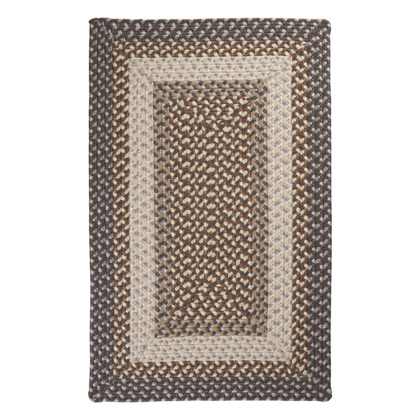 Tiburon Misted Grey Braided Indoor/Outdoor Area Rug by Colonial Mills