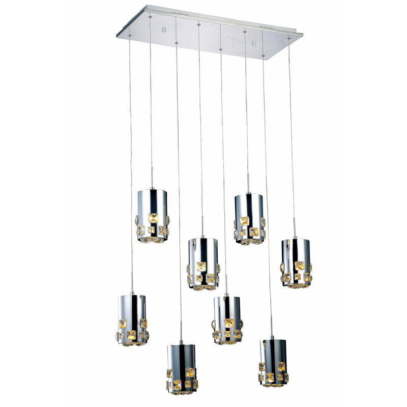 Everly Quinn Verline 8 Light Cluster Drum Led Pendant Wayfair
