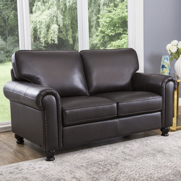 Coggins Leather Loveseat by Darby Home Co