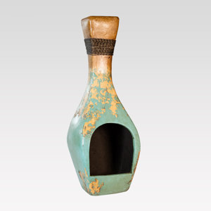Bottle Clay Wood Burning Chiminea