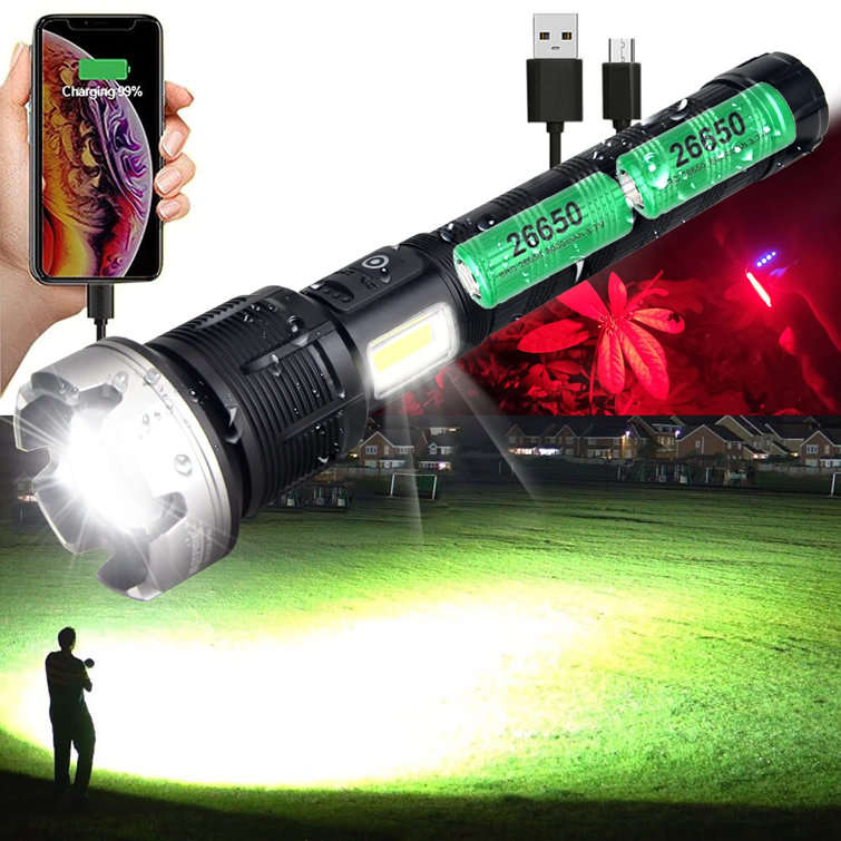 Mini Fast Focus Spotlight Torch Lantern Flashlight with Stand 4 AA Batteries