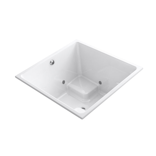 Underscore 48 x 48 Drop-In VibrAcoustic Bathtub with Bask Heated Surface and Chromatherapy by Kohler