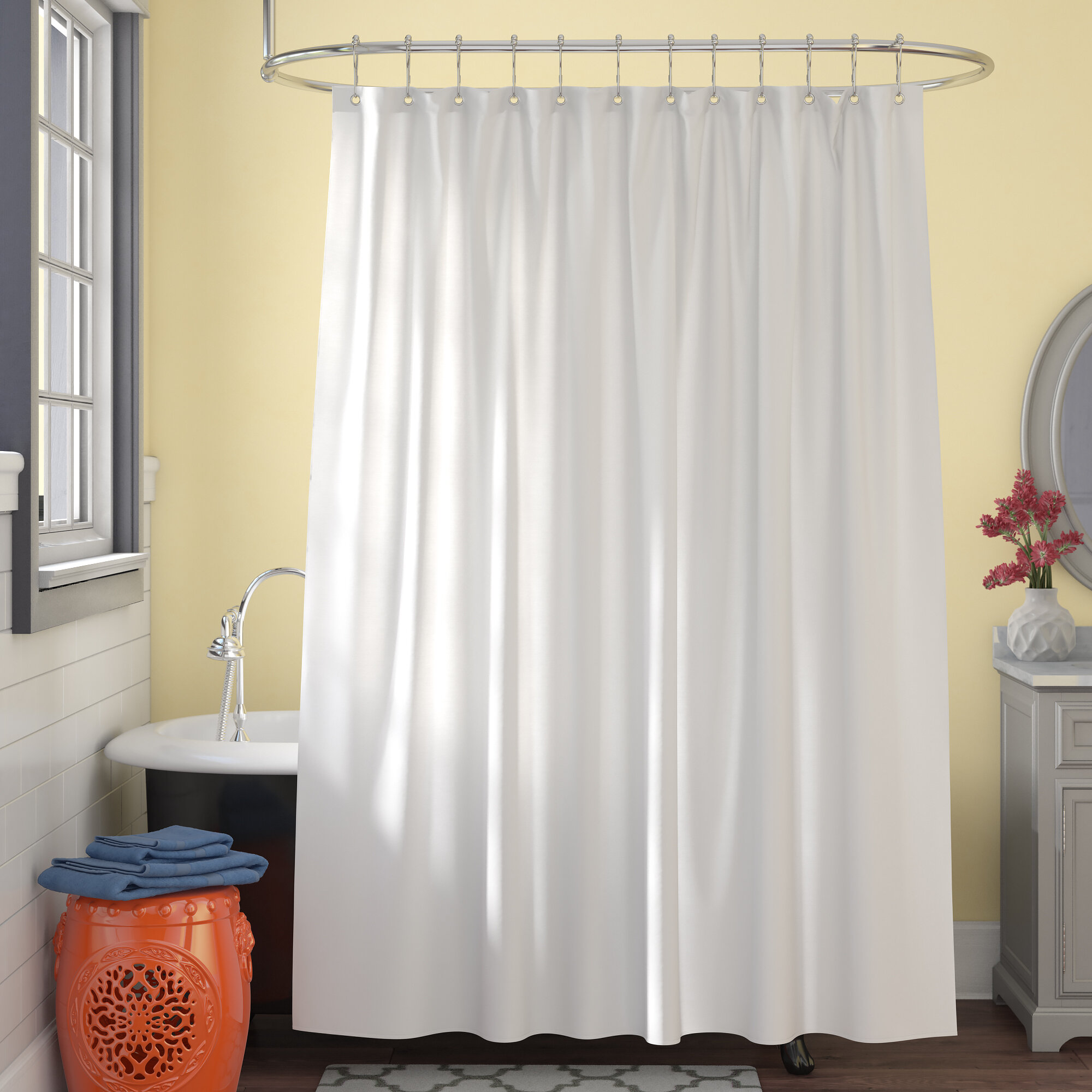 single shower curtain