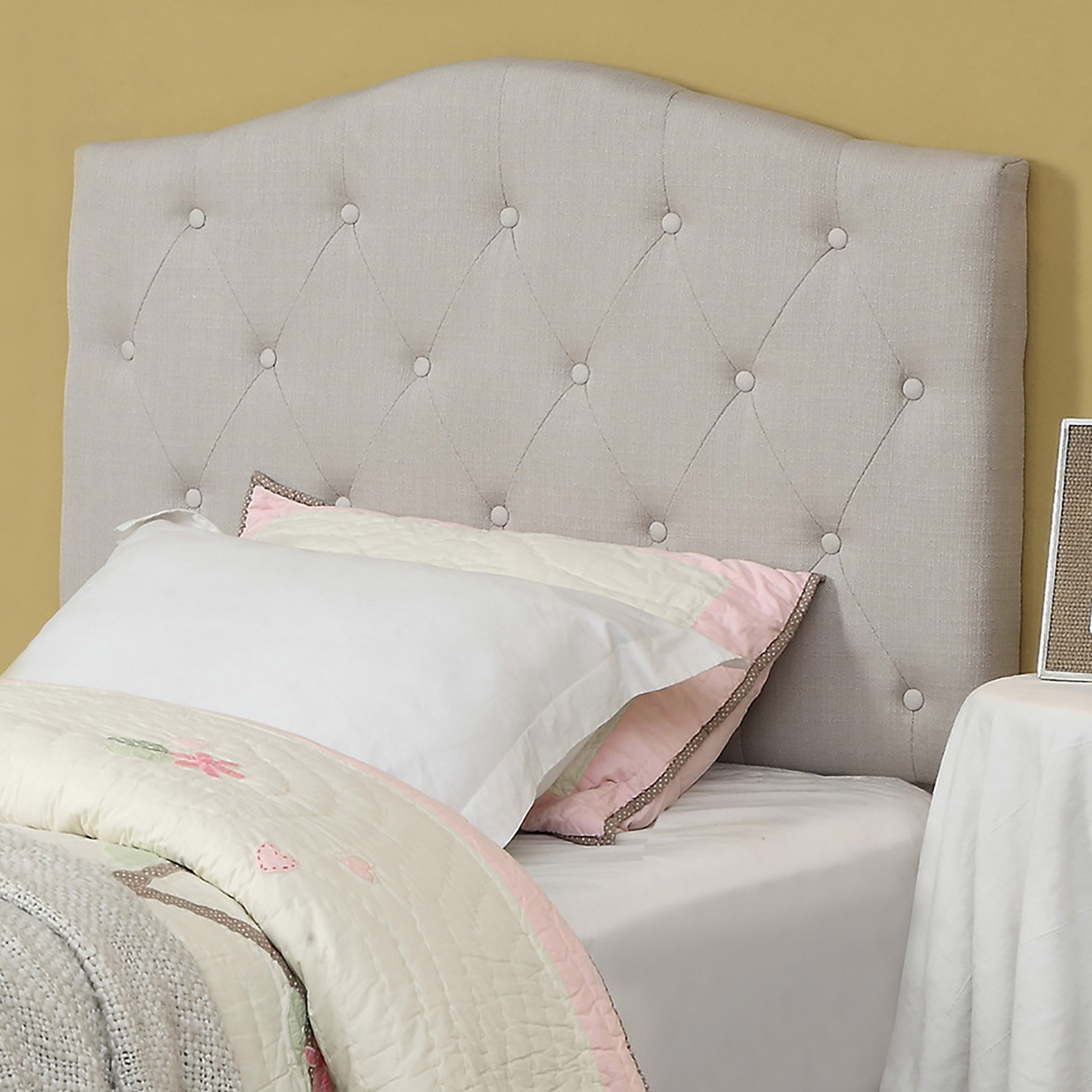 WorldWide HomeFurnishings Twin Upholstered Panel Headboard & Reviews