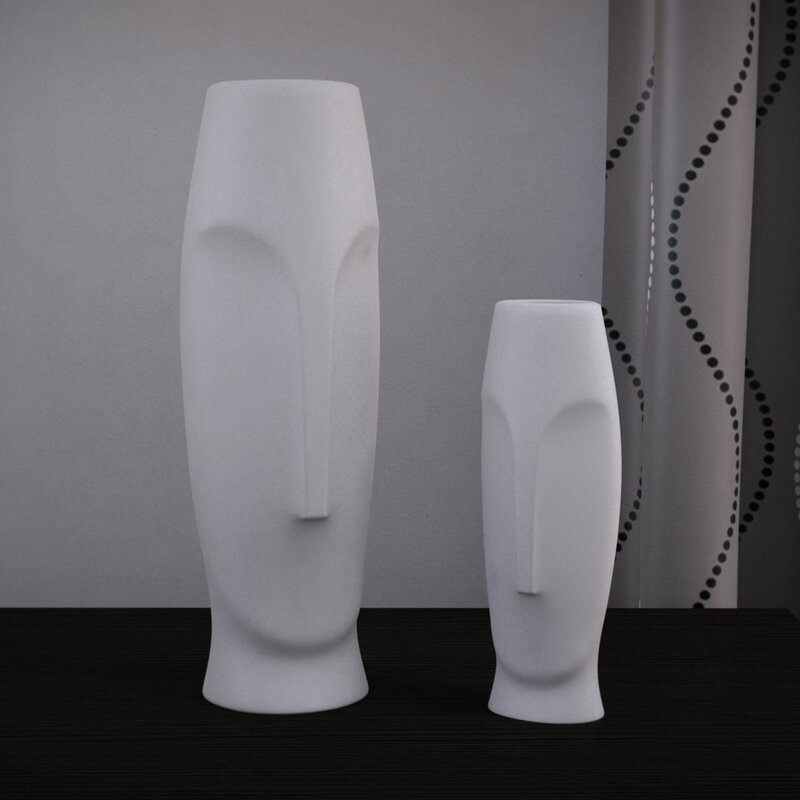 Traver 2 Piece Faces Ceramic Vase Set Reviews Allmodern