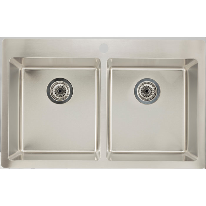 American Imaginations 32 L X 20 W Double Basin Drop In Kitchen