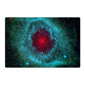 Suzanne Carter Helix Nebula Celestial Black/Teal/Red Area Rug