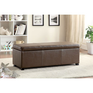 Wendell Leather Storage Bench by Hokku Designs