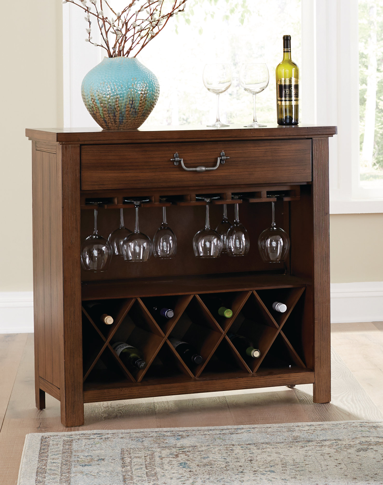 wine storage sideboard on August Grove Darell Bar With Wine Storage Reviews Wayfair