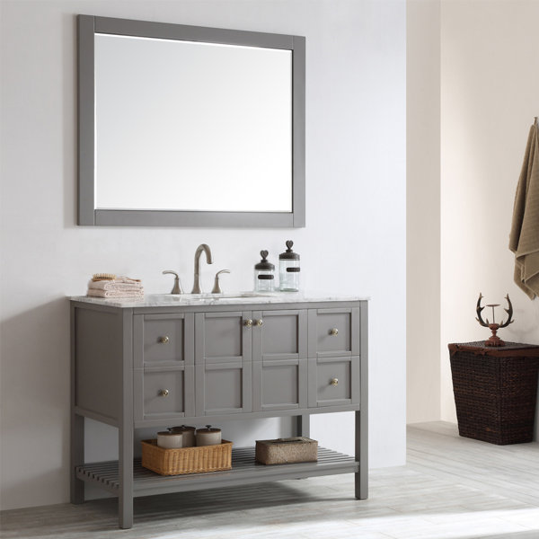 Caldwell 48 Single Bathroom Vanity Set with Mirror by Beachcrest Home