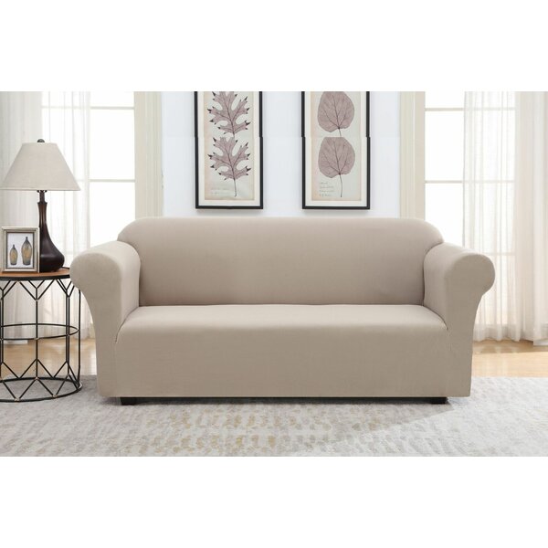 Solid Pique Box Cushion Sofa Slipcover By Winston Porter